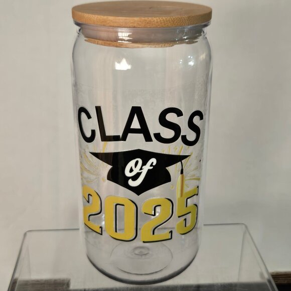"Class of 2025" Bamboo Glass or Bamboo Acrylic Tumbler (Choose-1) - Picture 1 of 1